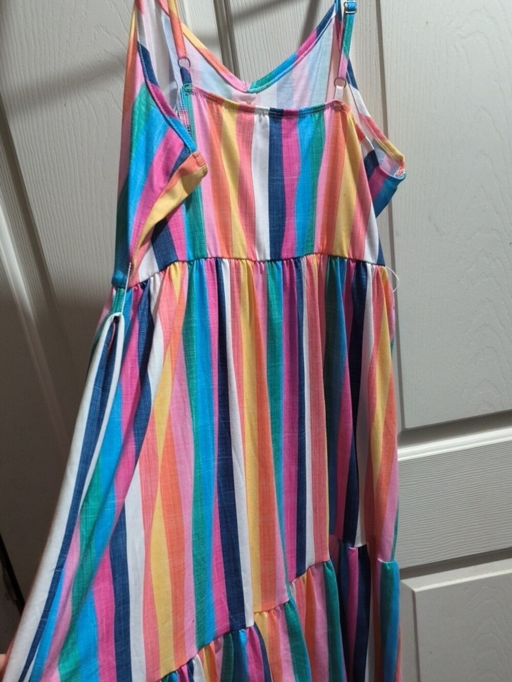 PatPat Multicolor Striped Maxi Dress - Pink, Blue, Yellow, Green - Picture 3 of 4